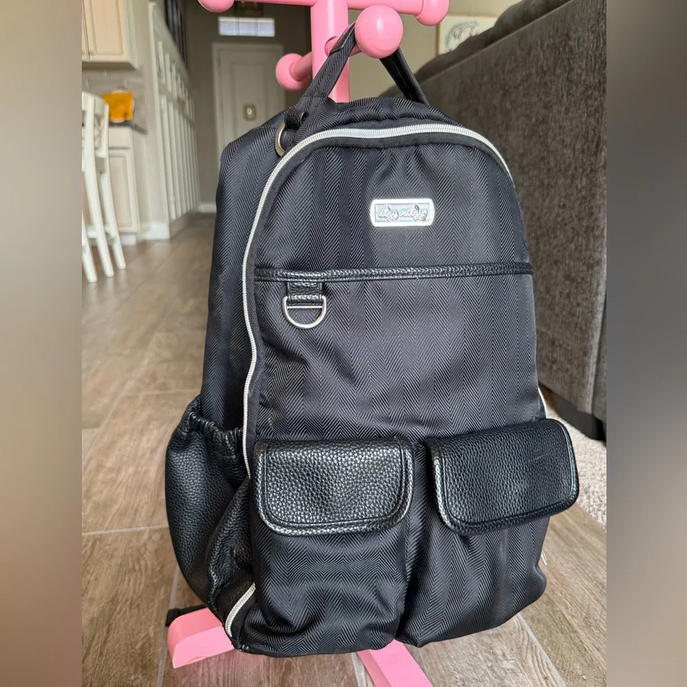 Itzy Ritzy Black Diaper Bag Backpack Large Multi Pocket Organizer Mom Bag
